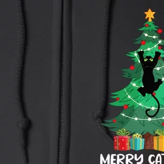 Merry Catmas Xmas Cat Christmas Full Zip Hoodie