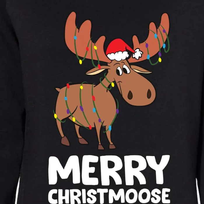 Merry Christmas Xmas Merry Christmoose Santa Hat Moose Gift Womens California Wash Sweatshirt