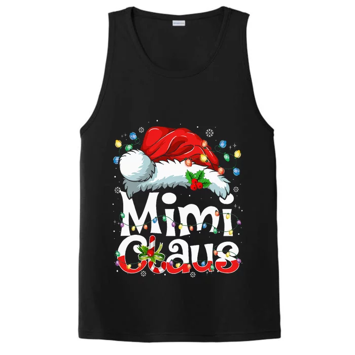 Mimi Claus Xmas Santa Matching Family Christmas Pajamas Performance Tank