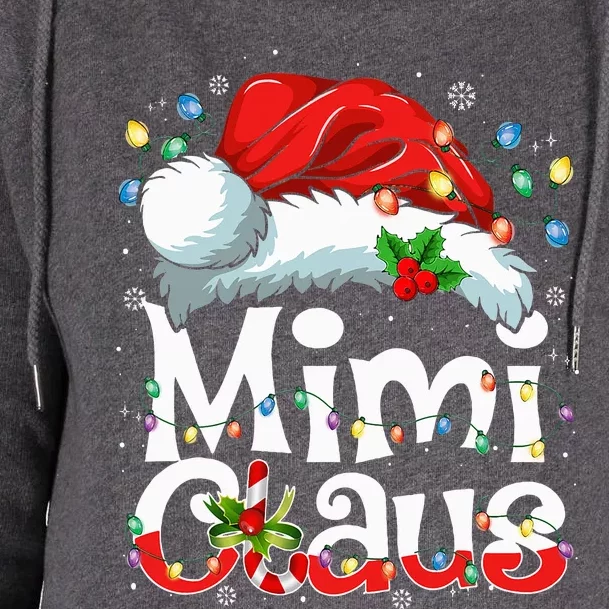 Mimi Claus Xmas Santa Matching Family Christmas Pajamas Womens Funnel Neck Pullover Hood