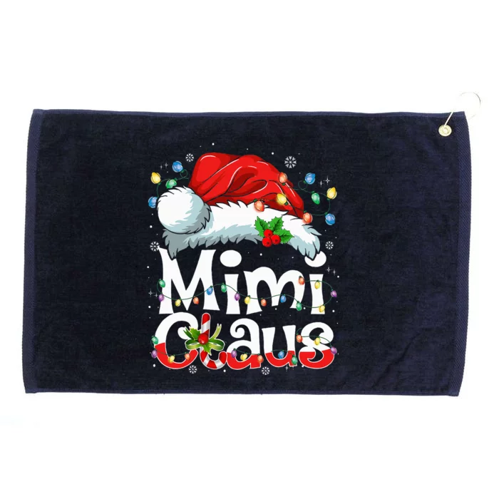 Mimi Claus Xmas Santa Matching Family Christmas Pajamas Grommeted Golf Towel