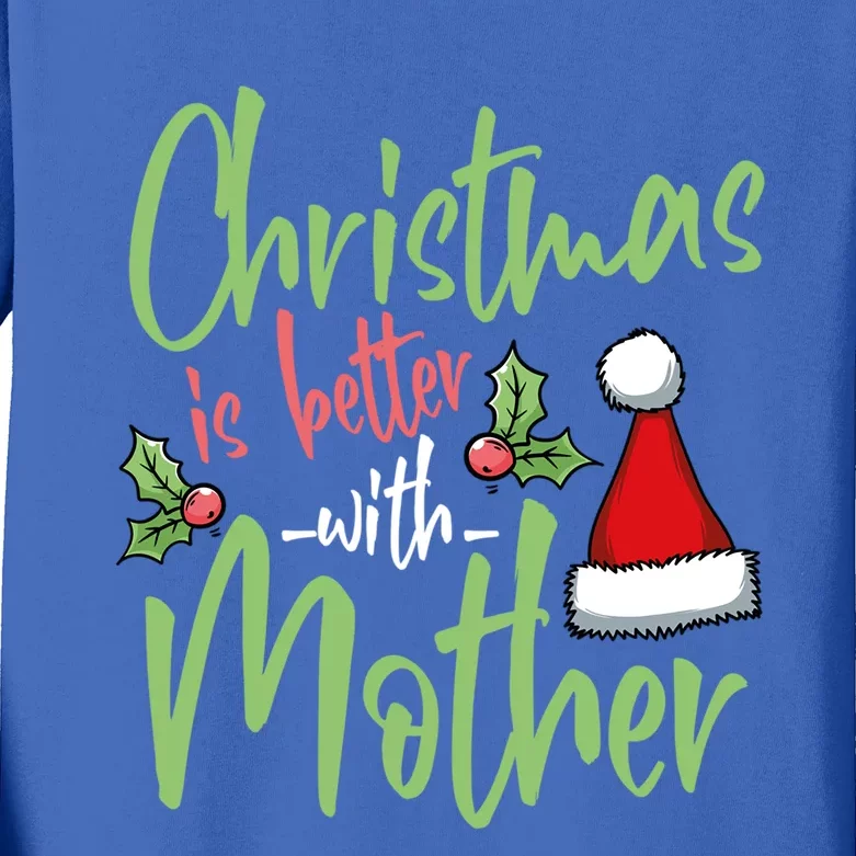 Mom Christmas Xmas Day Santa Mama Happy Holidays Mommy Great Gift Kids Long Sleeve Shirt