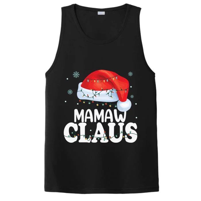 Mamaw Claus Xmas Family Matching Funny Grandma Christmas Meaningful Gift Performance Tank