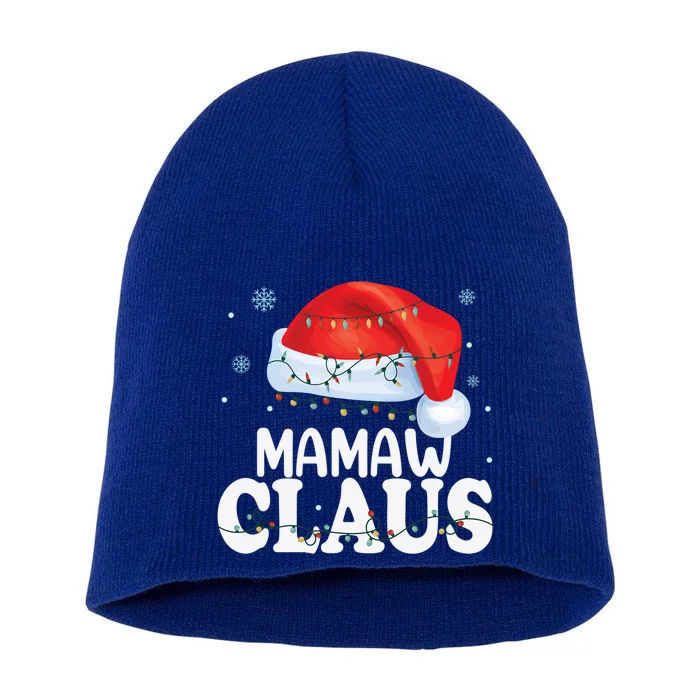 Mamaw Claus Xmas Family Matching Funny Grandma Christmas Meaningful Gift Short Acrylic Beanie