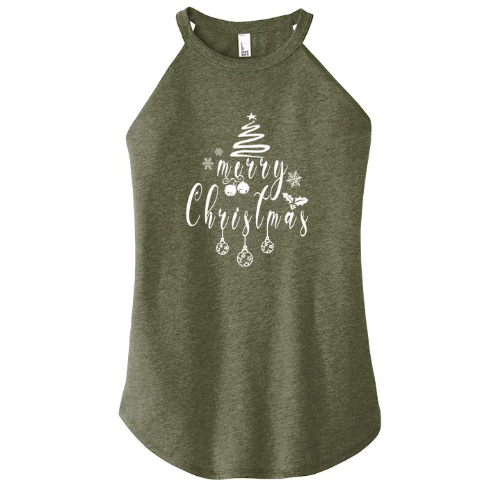 Merry Christmas Xmas Holiday Women’s Perfect Tri Rocker Tank