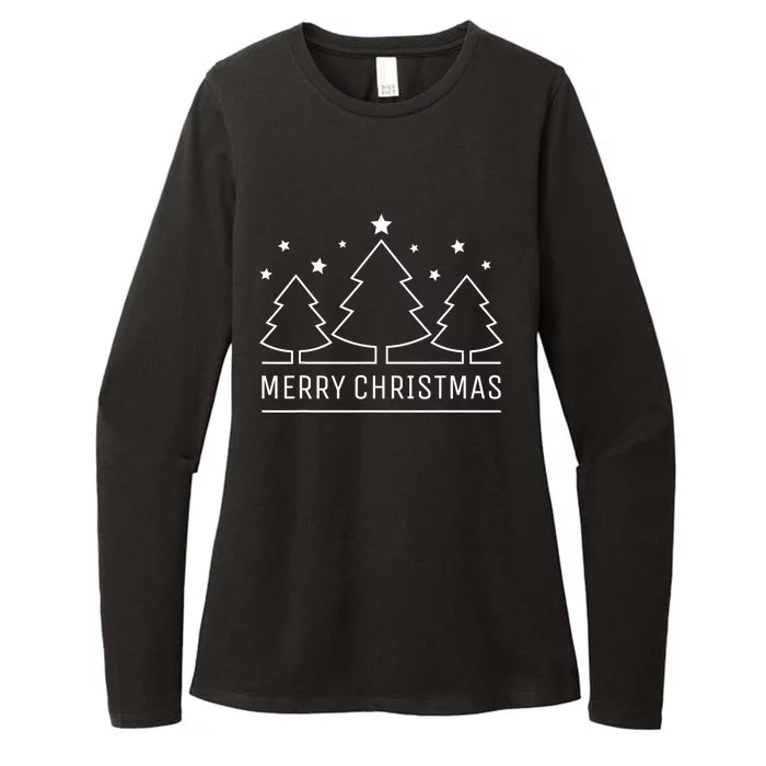 Merry Christmas Xmas Trees Womens CVC Long Sleeve Shirt