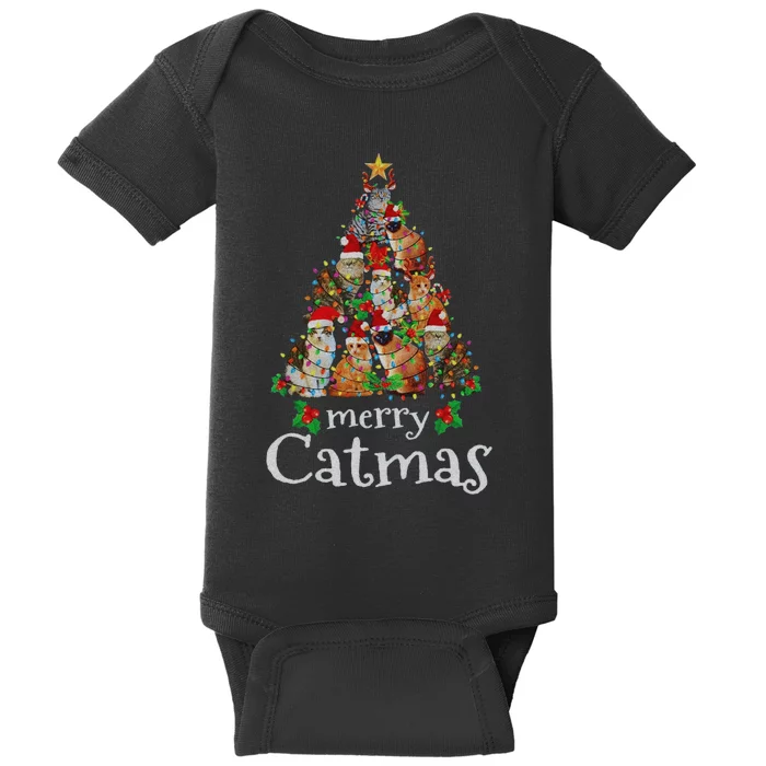 Merry Catmas Xmas Gift Funny Cat Christmas Gift Baby Bodysuit