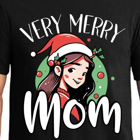 Mom Christmas Xmas Day Santa Mama Happy Holidays Mommy Great Gift Pajama Set