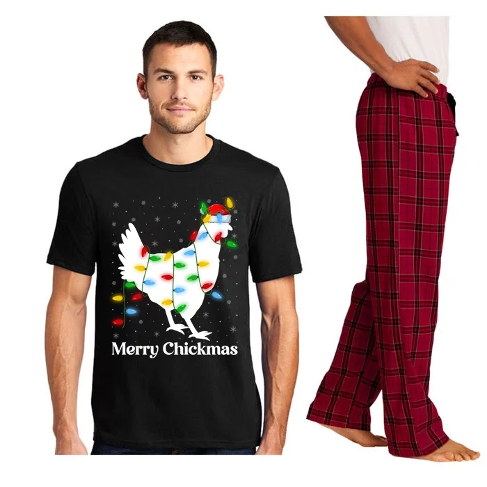 Merry Chickmas Xmas Lighting Santa Chicken Christmas Funny Gift Pajama Set