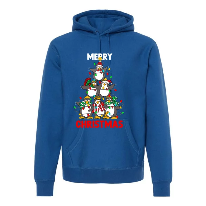 Merry Christmas Xmas Tree Penguins Happy Holiday Xmas Pajama Gift Premium Hoodie