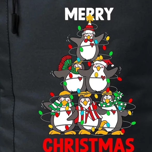 Merry Christmas Xmas Tree Penguins Happy Holiday Xmas Pajama Gift Daily Commute Backpack