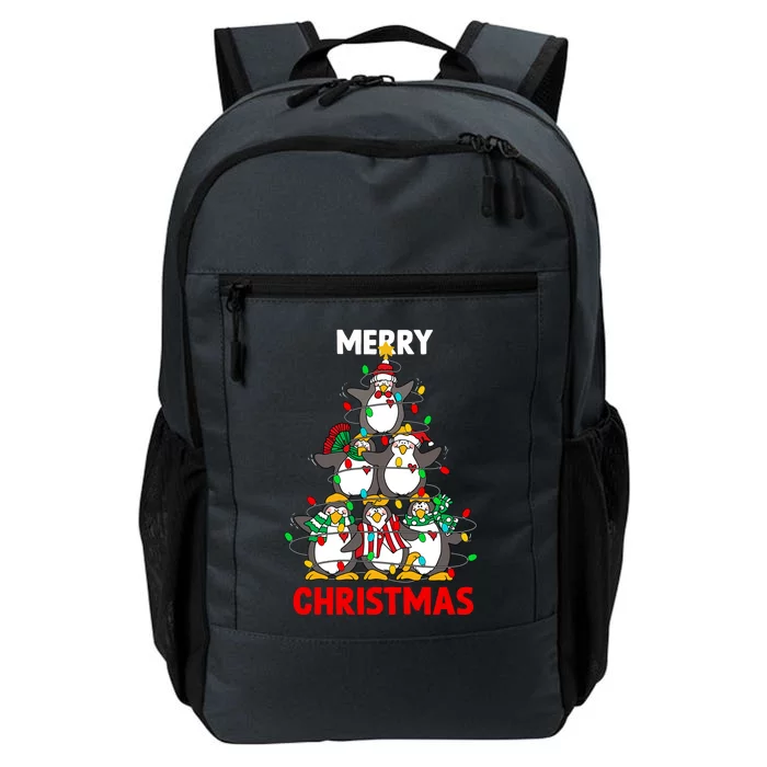 Merry Christmas Xmas Tree Penguins Happy Holiday Xmas Pajama Gift Daily Commute Backpack