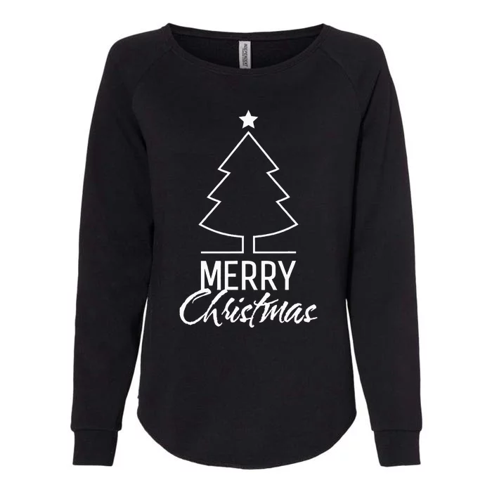 Merry Christmas Xmas Tree Womens California Wash Sweatshirt