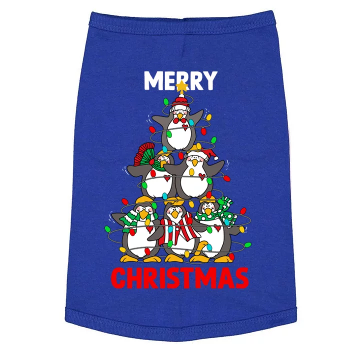 Merry Christmas Xmas Tree Penguins Happy Holiday Xmas Pajama Gift Doggie Tank