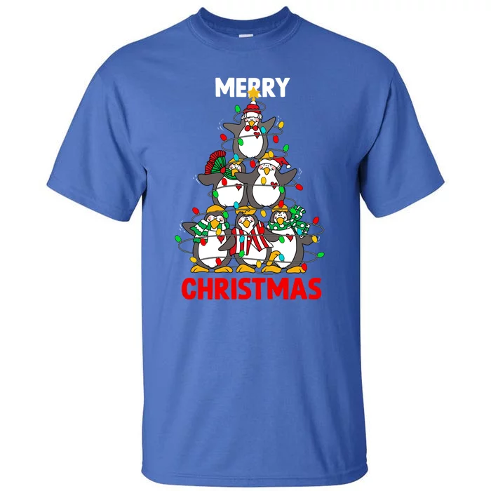 Merry Christmas Xmas Tree Penguins Happy Holiday Xmas Pajama Gift Tall T-Shirt