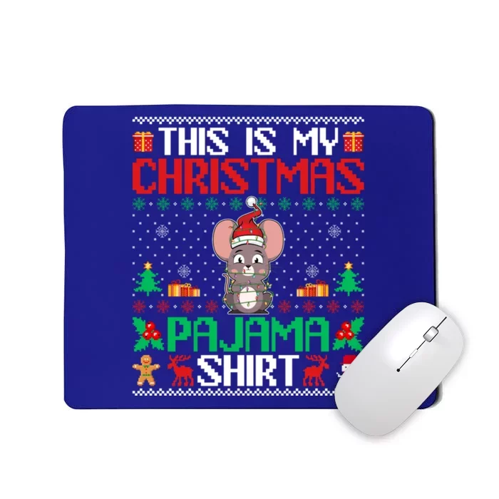 Mouse Christmas Xmas Pajama Gift Santa Hat Mouse Meaningful Gift Mousepad