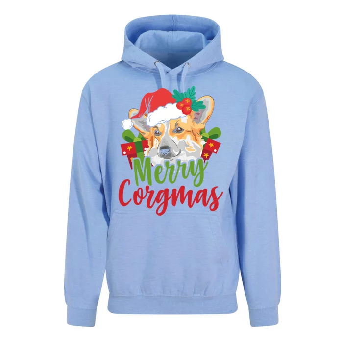 Merry Corgmas Xmas Corgi Dog Greeting Christmas Fun Gift Unisex Surf Hoodie