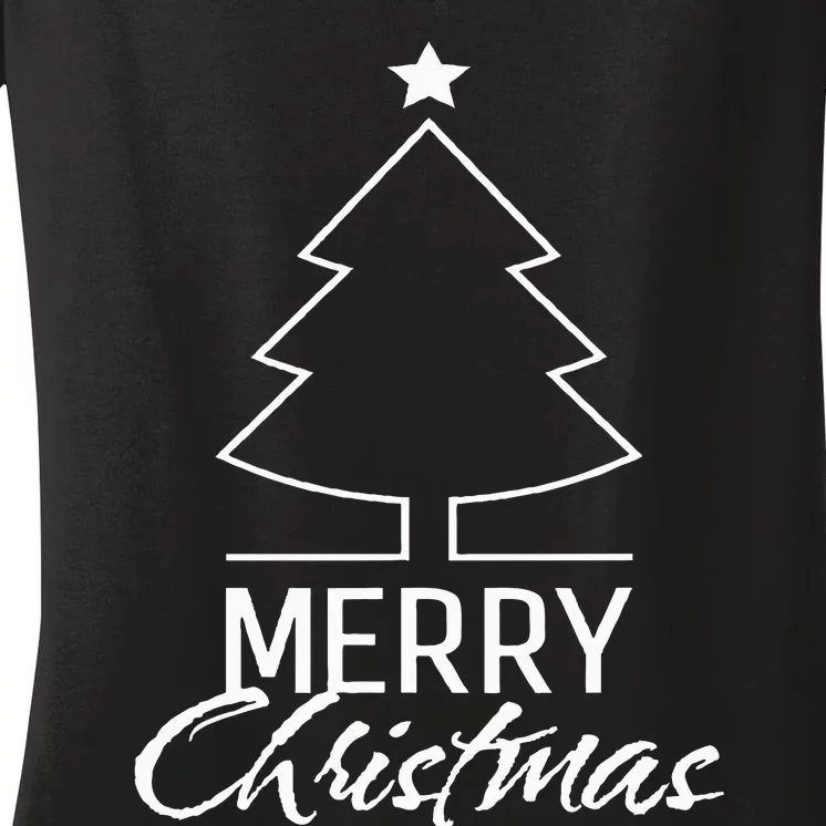 Merry Christmas Xmas Tree Women's V-Neck T-Shirt