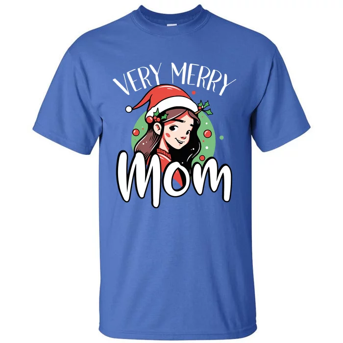 Mom Christmas Xmas Day Santa Mama Happy Holidays Mommy Cool Gift Tall T-Shirt