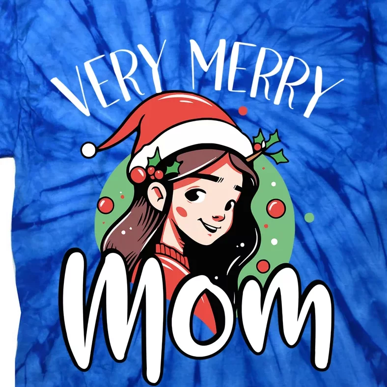 Mom Christmas Xmas Day Santa Mama Happy Holidays Mommy Cool Gift Tie-Dye T-Shirt