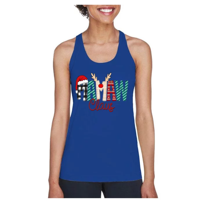 Mamaw Claus Xmas Happy Family New Santa Claus Christmas Gift Women's Racerback Tank