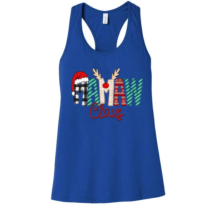 Mamaw Claus Xmas Happy Family New Santa Claus Christmas Gift Women's Racerback Tank