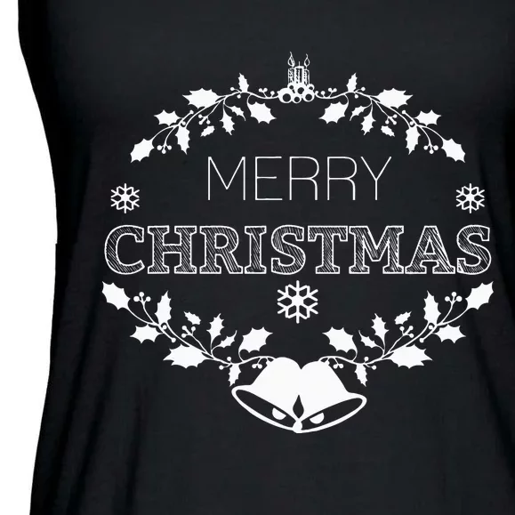 Merry Christmas Xmas Christian Cross Ladies Essential Flowy Tank