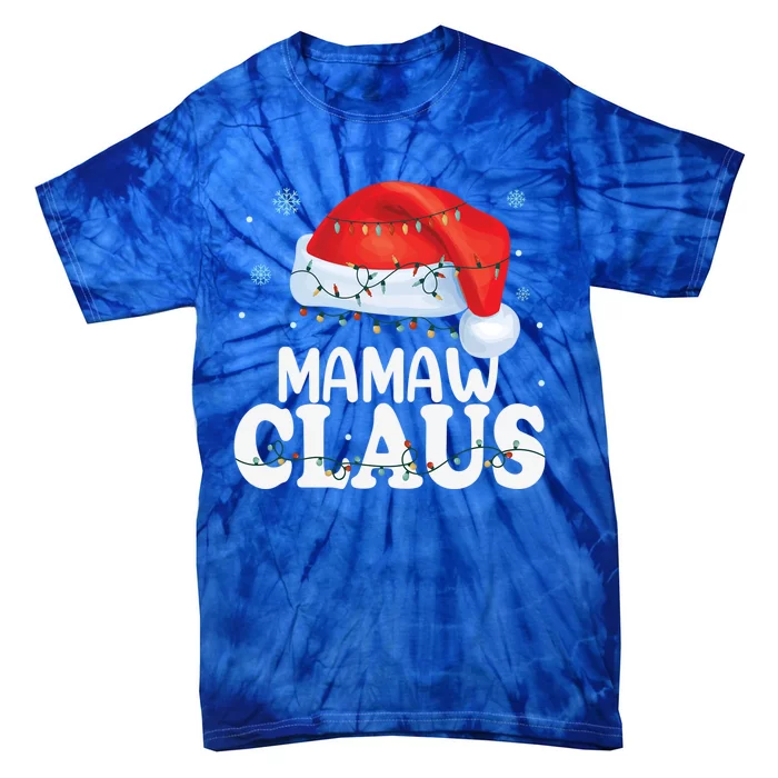 Mamaw Claus Xmas Family Matching Funny Grandma Christmas Cute Gift Tie-Dye T-Shirt