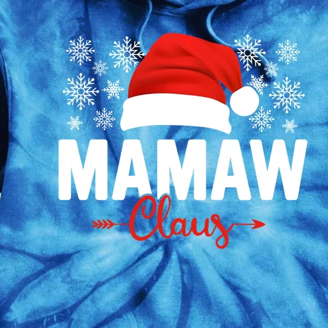 Mamaw Claus Xmas Light Funny Santa Hat Christmas Ugly Gift Tie Dye Hoodie