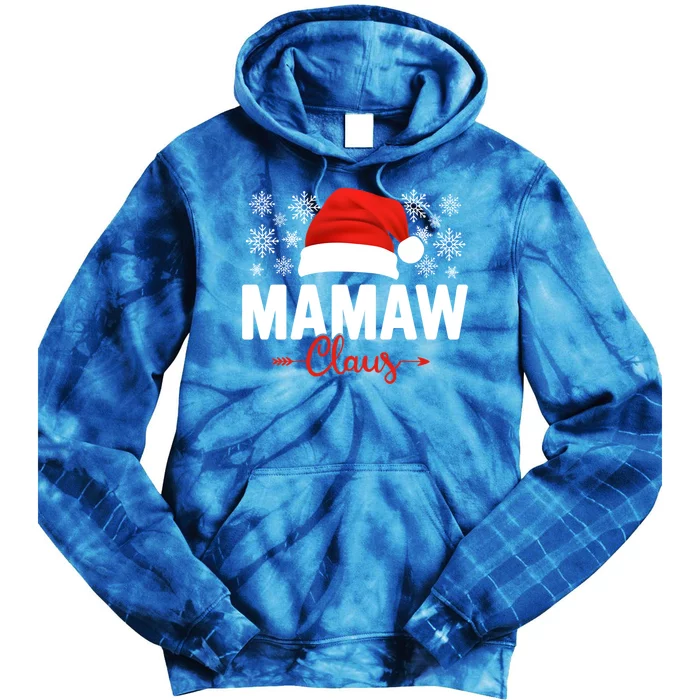 Mamaw Claus Xmas Light Funny Santa Hat Christmas Ugly Gift Tie Dye Hoodie