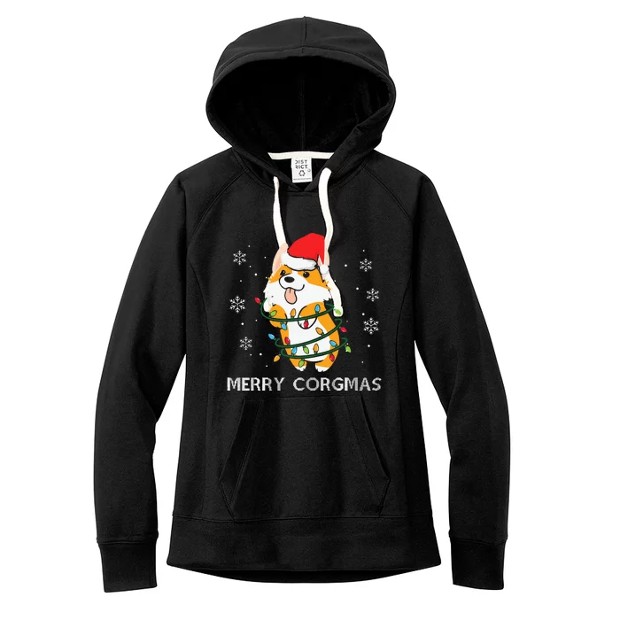 Merry Corgmas Xmas Pajamas Corgi Christmas Nerdy Dog Gifts Women's Fleece Hoodie