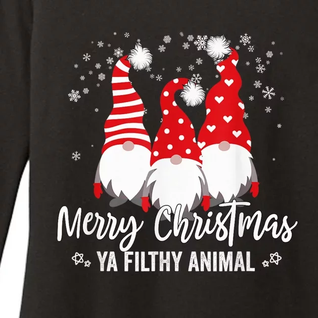 Merry Christmas Ya Filthy Animals Funny Christmas Gnome Womens CVC Long Sleeve Shirt