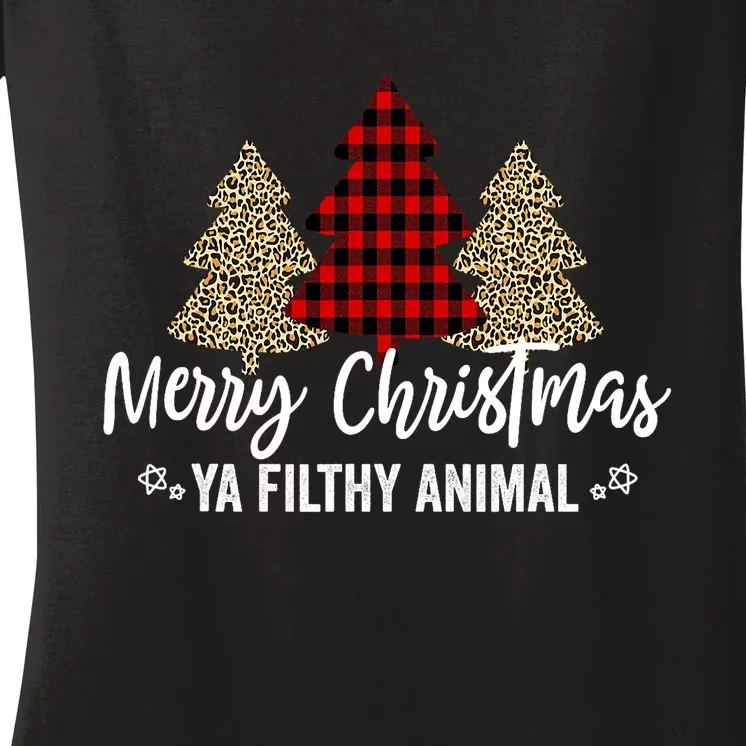 Merry Christmas Ya Filthy Animals Funny Christmas Women's V-Neck T-Shirt