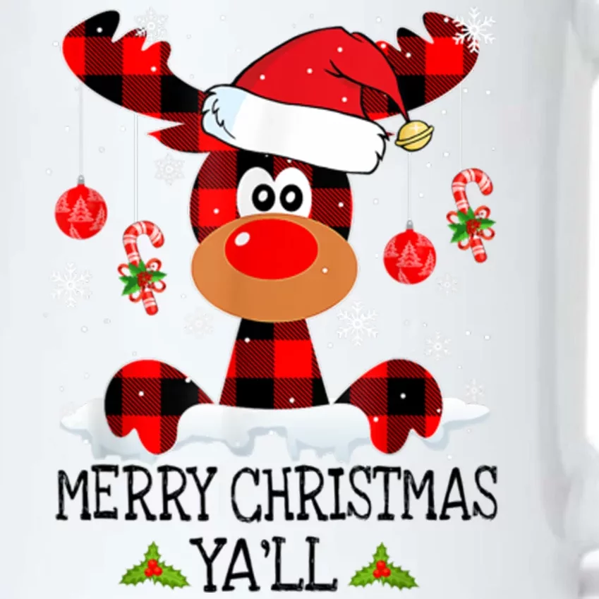 Merry Christmas Ya'll Cute Reindeer Black Color Changing Mug