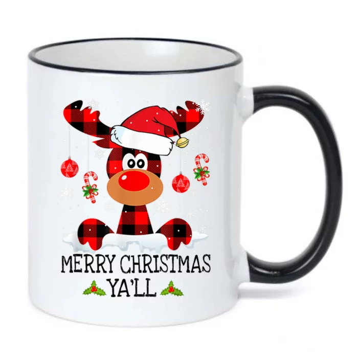 Merry Christmas Ya'll Cute Reindeer Black Color Changing Mug