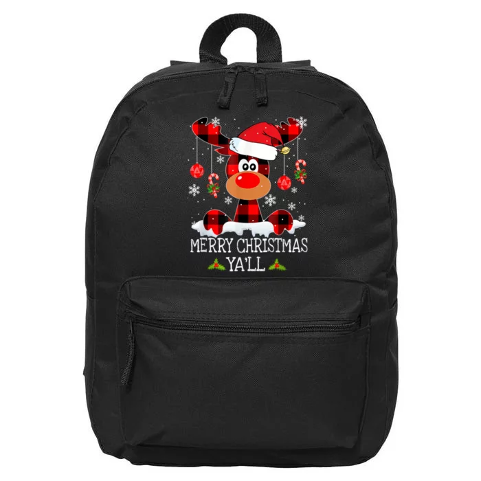 Merry Christmas Ya'll Cute Reindeer 16 in Basic Backpack