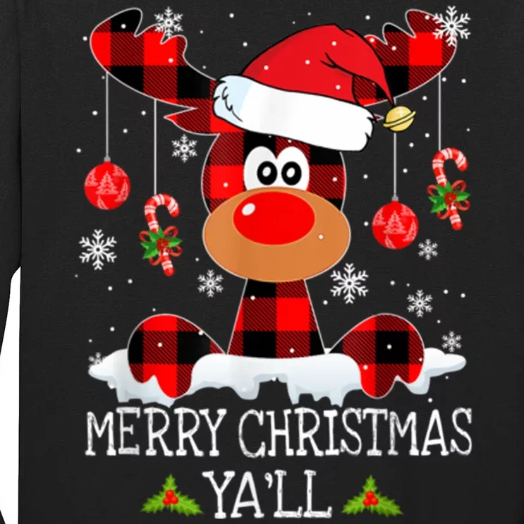 Merry Christmas Ya'll Cute Reindeer Tall Long Sleeve T-Shirt