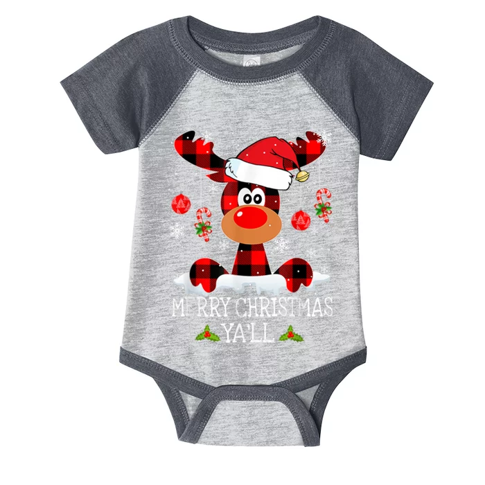 Merry Christmas Ya'll Cute Reindeer Infant Baby Jersey Bodysuit