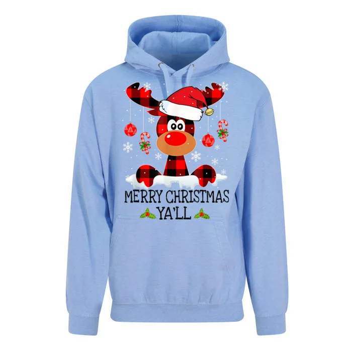 Merry Christmas Ya'll Cute Reindeer Unisex Surf Hoodie