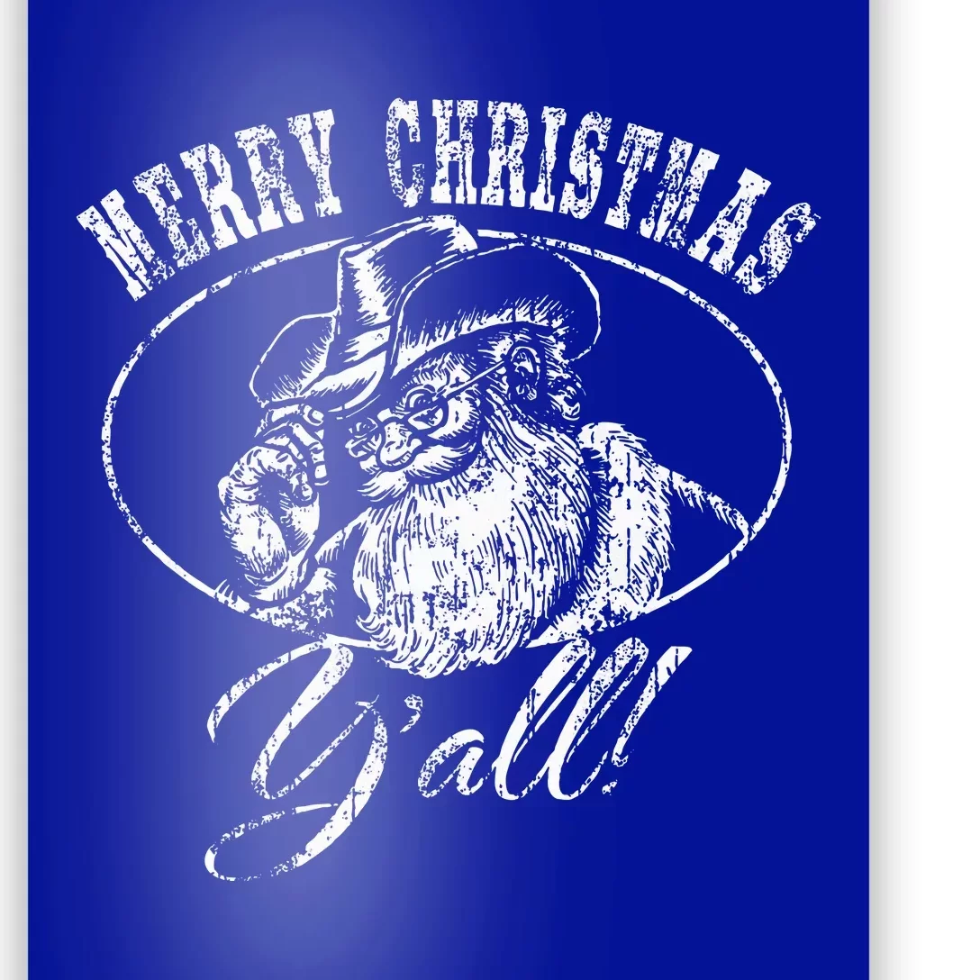 Merry Christmas Y'all Funny Country Cowboy Santa Claus Poster