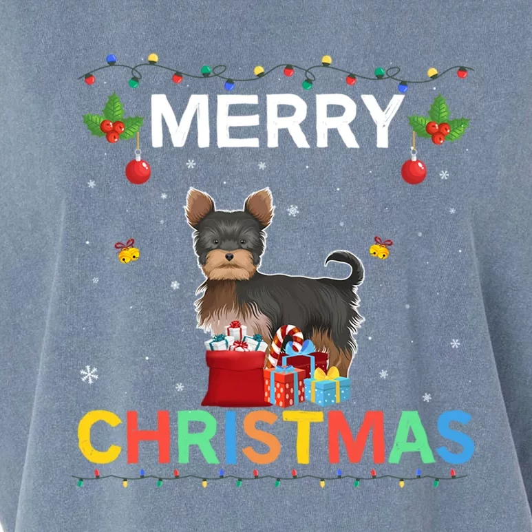 Merry Christmas Yorkshire Terrier Lovers Xmas Holiday Party Gift Garment-Dyed Women's Muscle Tee