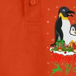 Merry Christmas Y All Family Matching Penguin Christmas Tree Gift Dry Zone Grid Performance Polo