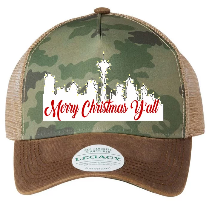 Merry Christmas YAll Funny Seattle Holidays Us Map Legacy Tie Dye Trucker Hat