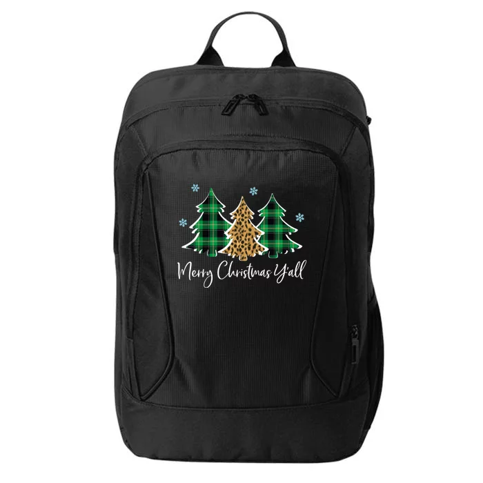 Merry Christmas Yall Funny Christmas Gift Xmas Trees City Backpack