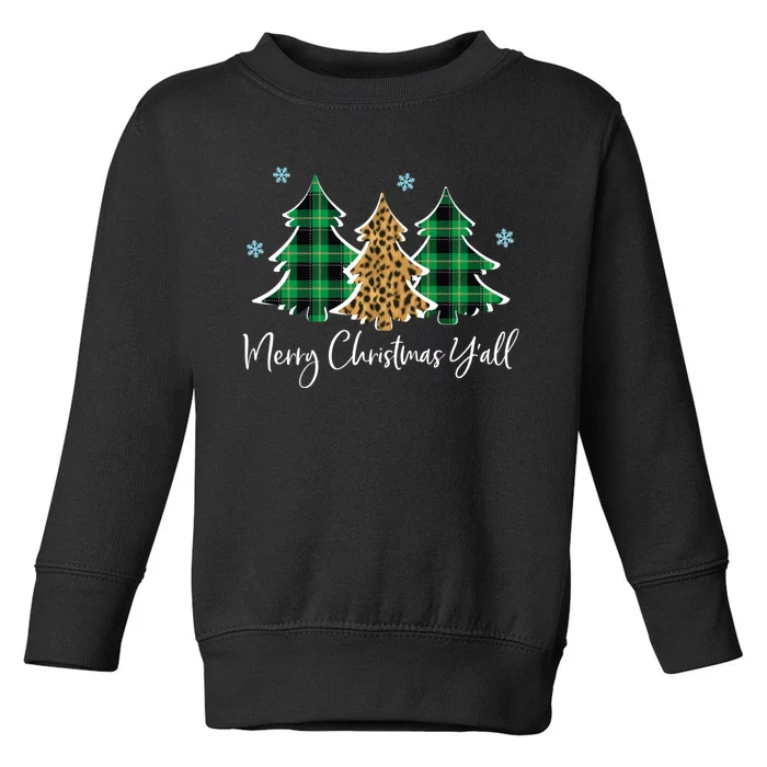 Merry Christmas Yall Funny Christmas Gift Xmas Trees Toddler Sweatshirt