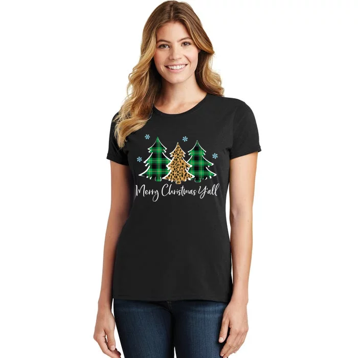 Merry Christmas Yall Funny Christmas Gift Xmas Trees Women's T-Shirt