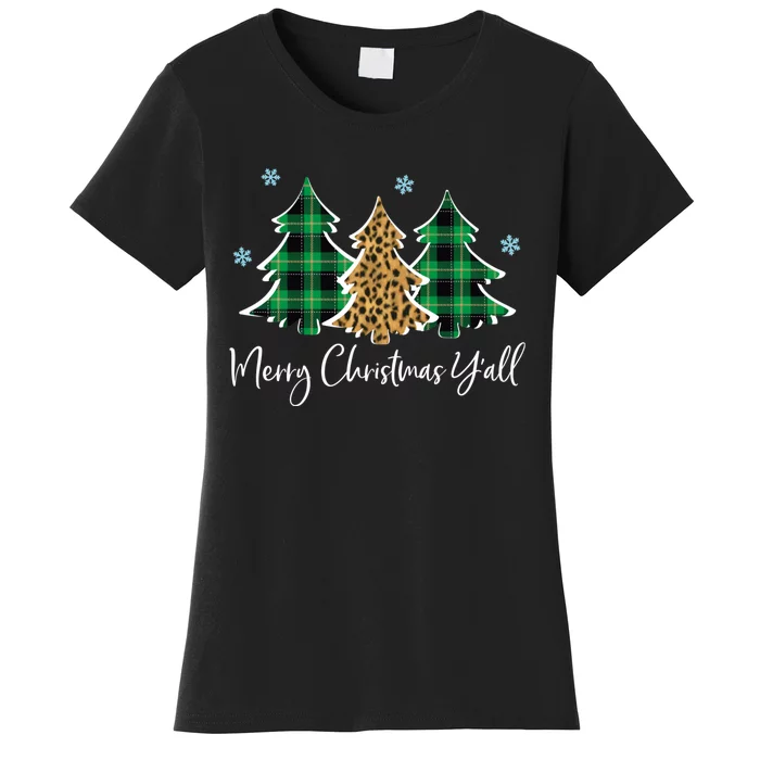 Merry Christmas Yall Funny Christmas Gift Xmas Trees Women's T-Shirt