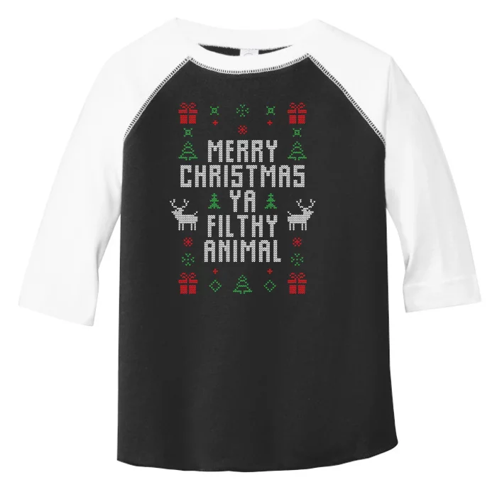 Merry Christmas Ya Filthy Animal Toddler Fine Jersey T-Shirt