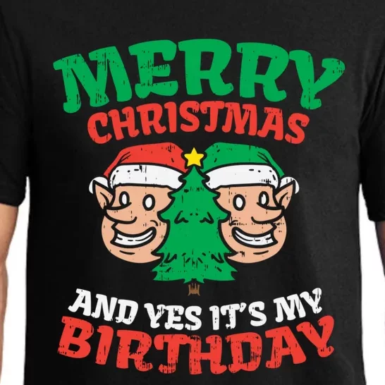 Merry Christmas Yes Its My Birthday Born On Xmas Party Gift Pajama Set