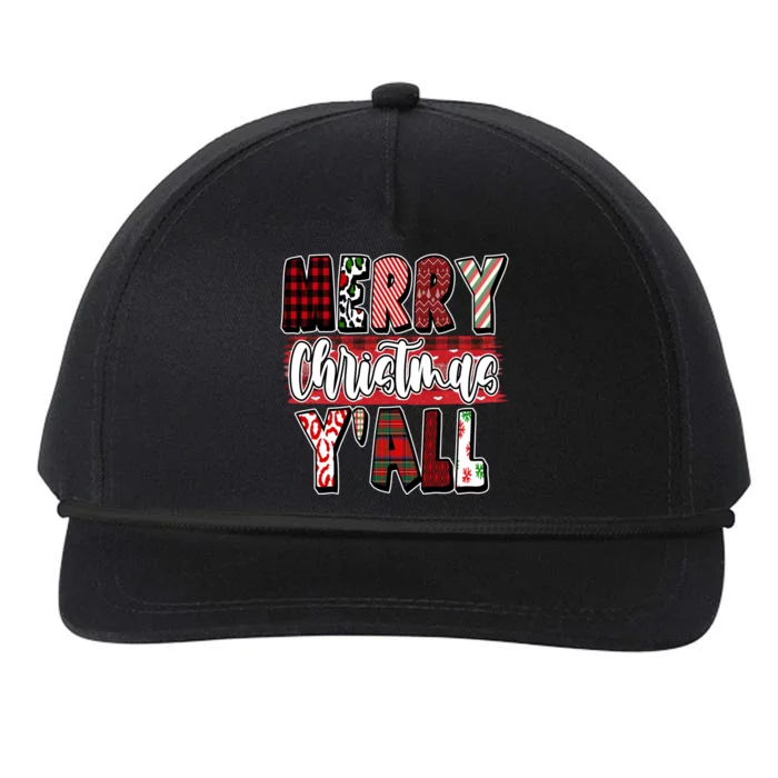 Merry Christmas Yall Holiday Festive Fun Snapback Five-Panel Rope Hat